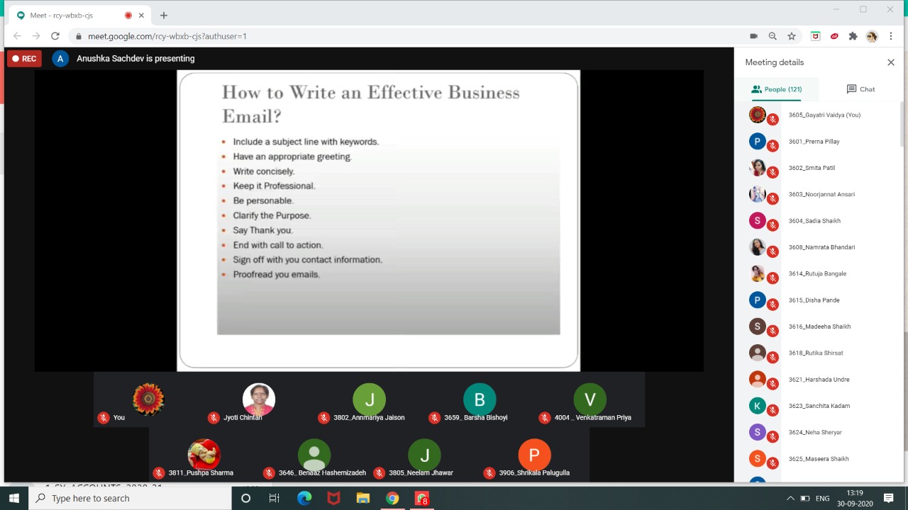 PIC 2 - GUEST LECTURE EMAIL & BLOG WRITING SKILLS 30.09.2020